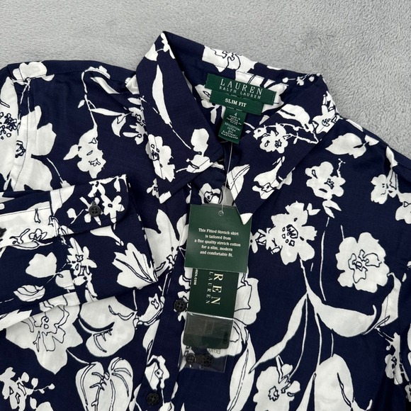 Lauren Ralph Lauren Tops - Lauren Ralph Lauren Slim Fit Floral Stretch Cotton Button Down Shirt Women's 4